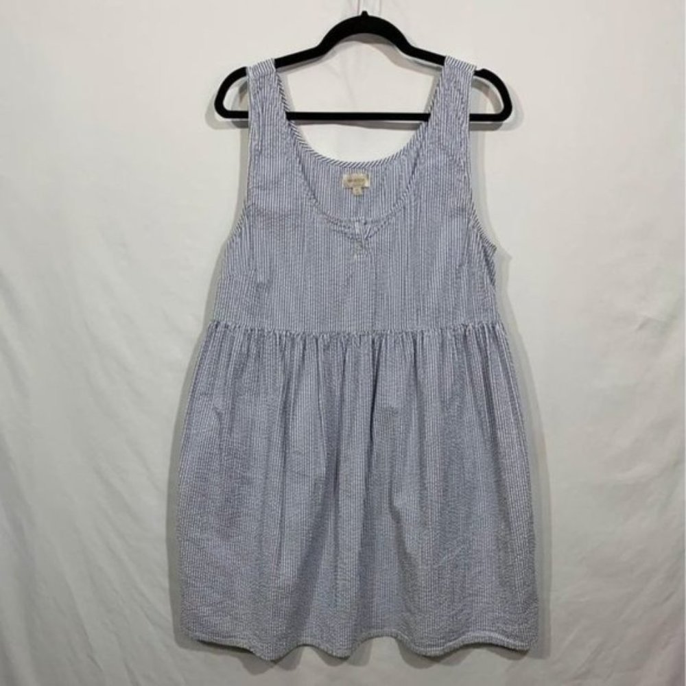 WOMANS BRIXTON brand swimsuit cover/sundress. 100% cotton. Blue/white. Size XL.